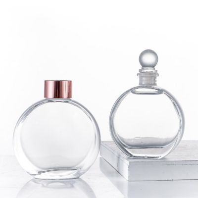 100mL Home fragrance empty flat round aroma reed aroma diffuser glass bottle