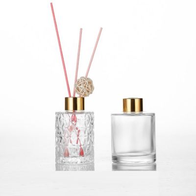 High quantity 100ml 250ml Engraving fragrance aroma reed diffuser bottles aromatherapy oil glass bottle