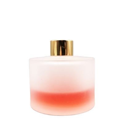 50ml 100ml 200ml frosted Glass Diffuser Bottles Diffuser Jars round Indoor Volatile Liquid Container with Silver golden Caps Set
