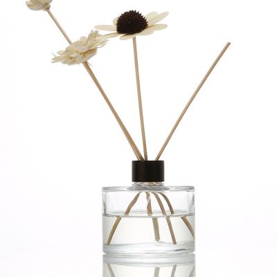 Wholesale 50ml 100ml Round Transparent Air Freshener Aromatherapy Diffuser Glass Bottle