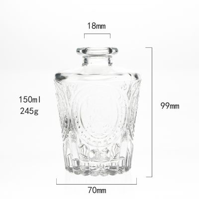 Hot sale 250ml decorative colorful round reed glass diffuser bottle
