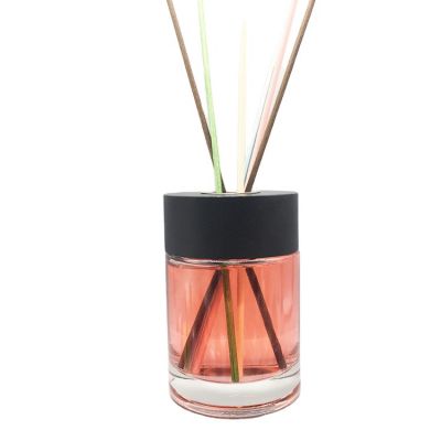 100ml 3.3oz 120ml Transparent round Glass Diffuser Bottle Empty Refillable Fragrance Storage Container Jars with black wood lid