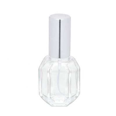 Special clear 10ml empty crystal mini glass perfume bottle with silver aluminum mist sprayer
