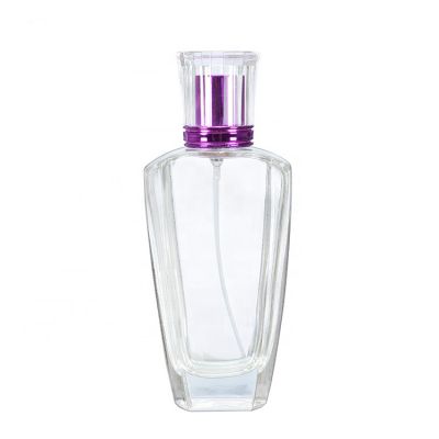 empty clear crystal spray glass perfume bottle 100 ml with mist sprayer Acrylic cap