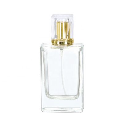 50ml Rectangle clear custom glass Liquid Perfume bottles