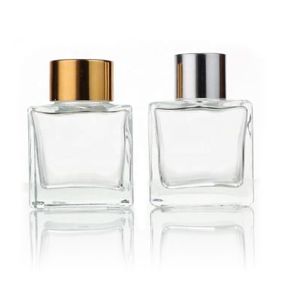 Wholesale 50ml 100ml 150ml 200ml Square Glass Empty Reed Diffuser Bottle With Lids