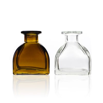 Small Square Shape, Diffuser Jars for Home Fragrance 50ml tent empty glass reed diffuser bottle with cap