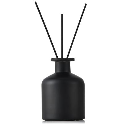 Non-fire Empty Luxury 200ml Refillable Matte Black Empty Reed Diffuser Glass Aromatherapy Perfume Bottle