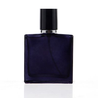 Brand Wholesale Glass Square 35ml Refillable Blue Classic Mens Perfume Bottle