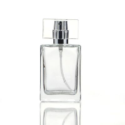 30ml Empty Refillable Square Glass Perfume Bottle With Ps Cap