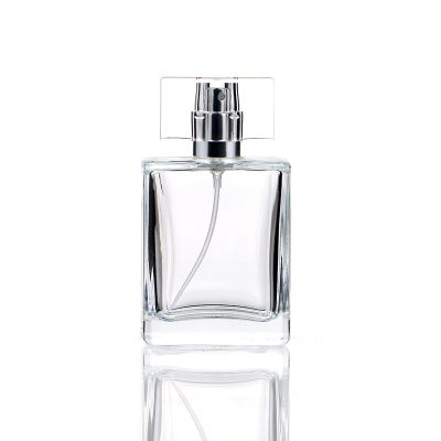 Wholesale 50ml Transparent Empty Square Crystal Glass Spray Bottle For Perfume