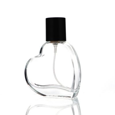 clear transparent heart shape 35ml glass perfume bottle