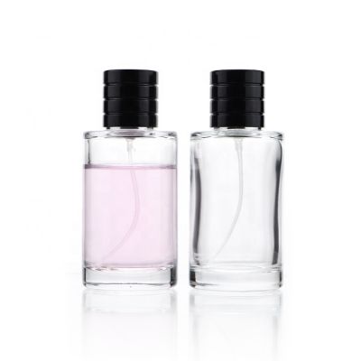 Luxury Perfume Glass 50ml 100ml Empty Spray Bottle Clear With Black Magnetic Cap