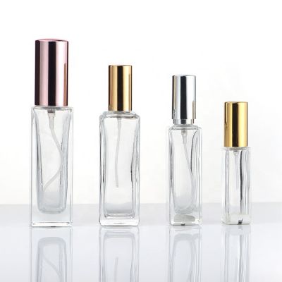 Square Empty 10ml 30ml 50ml 100ml Refillable Perfume Clear Glass Spray Bottle