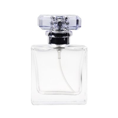 Luxury crystal 30ml polished square glass perfume bottle with surlyn lid