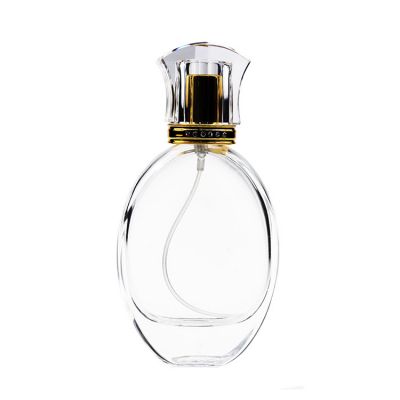 50ml Luxury Portable Fine Mist Dispenser Reusable Round Hydrating Empty Clear Glass Bottle Spritzers