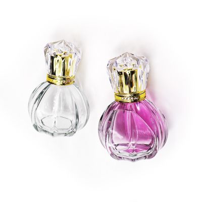 Crystal Refillable Glass Empty Sprayer glass Pumpkin Shaped Perfume Bottle 60ml