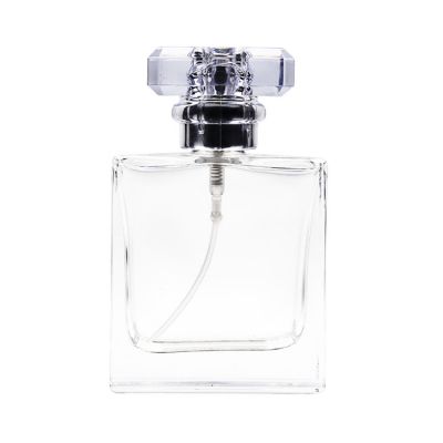 New empty rectangle shape glass 50ml perfume bottle