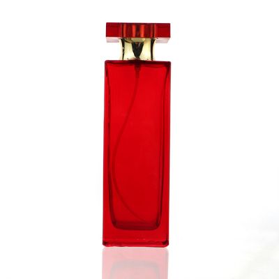 100 ML Square Red Perfume Bottle Colored Bottle Glass Perfume Red