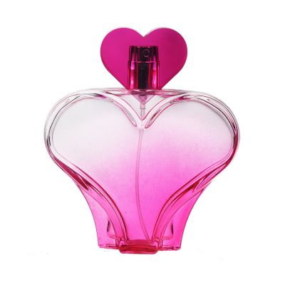 100ml Love Heart Shape Pink Perfume Bottle Glass Bottle For Perfume Heart