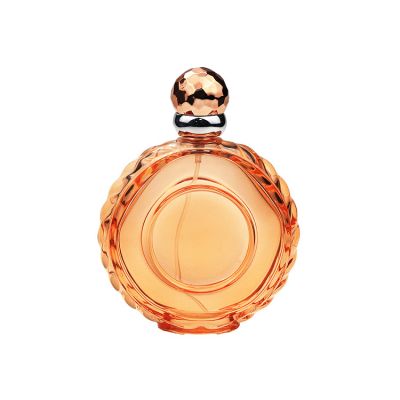 Luxury 100ML Round Orange Glass Bottles of Perfumes with Box