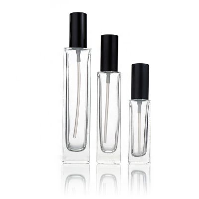 Custom Luxury Rectangle Long Square Refillable Perfume Pump Spray Glass Bottle Empty 30ml 50ml 100ml