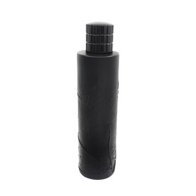 Factory 4oz 120ml round black perfume bottle glass perfume container spray
