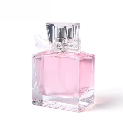 Custom Shape Luxury Empty Natural Mini Pink Glass Oil 50ml Cry-stal Perfume Bottle With Label