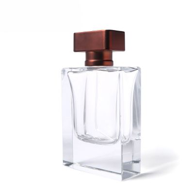 10ml 20ml 30ml 50ml 100ml Luxury portable clear refillable square glass container double wall perfume bottle wholesale