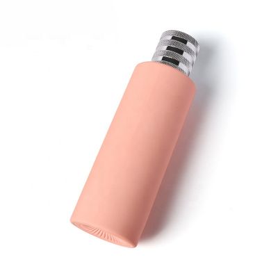 Hot Selling New Product 2021 10Cl 100Ml Empty Luxury Pink Perfume Glass Round Spray Bottles Atomizer