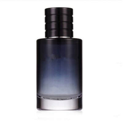 Luxury high quality custom blue round empty perfume spray bottles refill personalized glass perfume bottle 100ml for sale