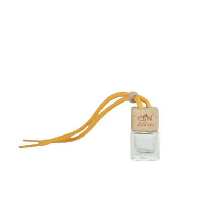 Wholesale various shapes air freshener 10ml glass empty mini hanging car perfume bottles with wooden cap