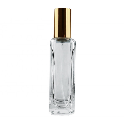 Wholesale customization 30ml empty clear luxury perfume glass bottle spray gold cap