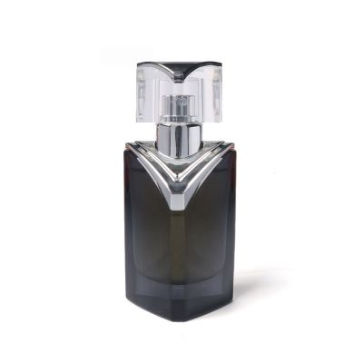 2021 black 30 ml translucent triangular glass perfume spray bottle
