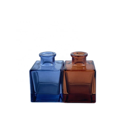 Small Size 70ml Unique Square Shape Glass Reed Diffuser Bottle