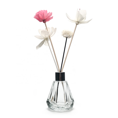 50ml Unique Shape Reed Diffuser Glass Bottle with Black Cap