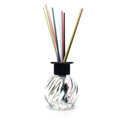 Luxury Empty Perfume Bottles Round Ball Light Red Reed 100ml Diffuser Bottle With Cap