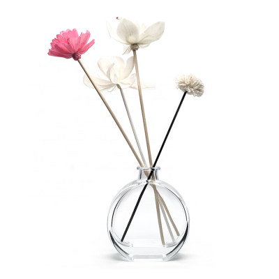 Decorative 100ml Clear Empty Aroma Reed Diffuser Custom Glass Bottle