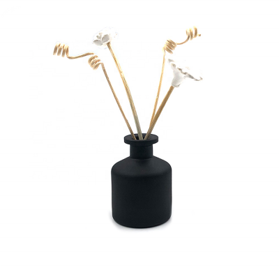 Low Moq 50ml Matte Black Glass Fragrance Oil Bottle For Reed Diffuser