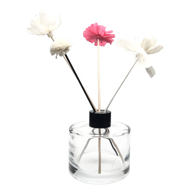Room Decor Cylindrical Clear Air Aroma Glass Empty Diffuser Bottle 200ml For Sale