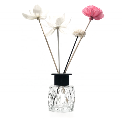 Home Diffuser Bottles Aroma Embossed Clear Empty 50ml Diffuser Bottle For Oil