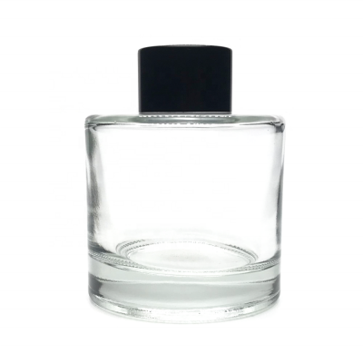 Wholesale In Stock 100ml Round Air Freshener Glass Clear Reed Diffuser Bottles With Rubber Cork Stopper
