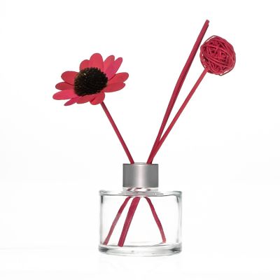 Hot Sale Excellent Quality Clear Cylinder 100ml Luxury Home Diffuser Glass Bottle With Wooden Ball