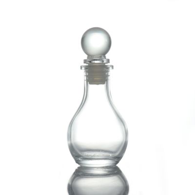Luxury clear decorative car reed diffuser glass aroma oil bottle 50ml 100ml glass diffuser refill bottle with esay open end cap