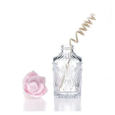 OEM Wholesale Engraving Clear 100ml Aroma Diffuser Bottles Luxury Glass Bottles