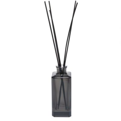 OEM Hot Sale Cheap 130ml Empty Glass Grey Colored Square Diffuser Aroma Bottles