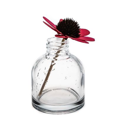 In Stock Wholesale 100ml Round Clear Reed Diffuser Glass Bottle For Home Decoration