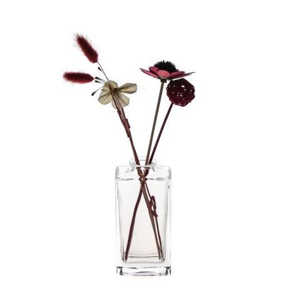 Good Quality Flower Diffuser Bottle Tall Flat Square Luxury 150ml Glass Bottles Wholesale