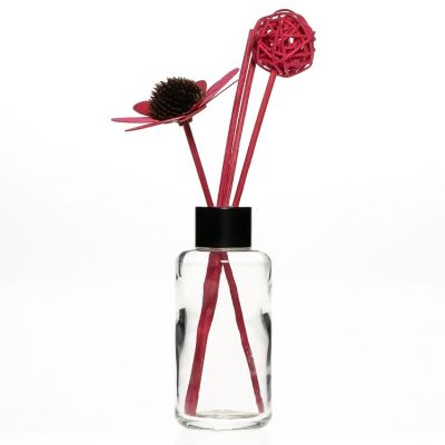 Classic Design Cylindrical Shape Flower Diffuers Glass Bottles 100ml With Screw Cap
