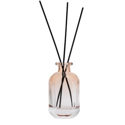 Factory Price 100ml Orange Empty Unqiue Room Diffuser Oil Bottle With Rattan Sticks